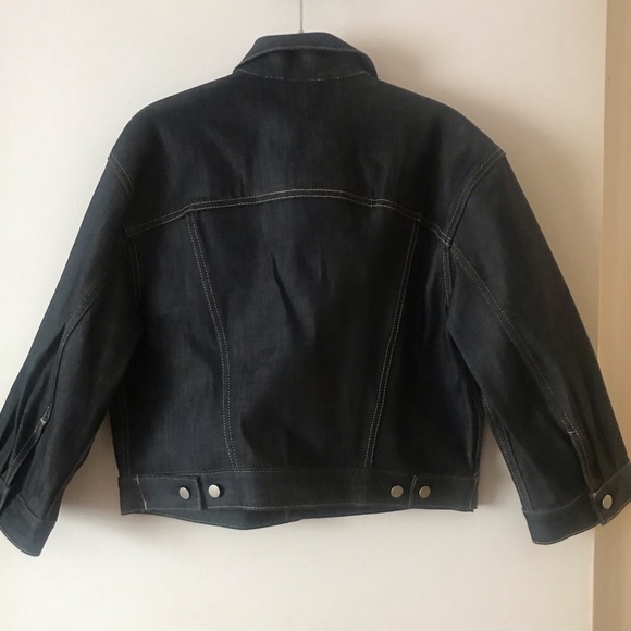 New. GAP 1969 Oversized Crop Denim Jacket | Cropped Sleeves: Dark Blue Small - Picture 9 of 15